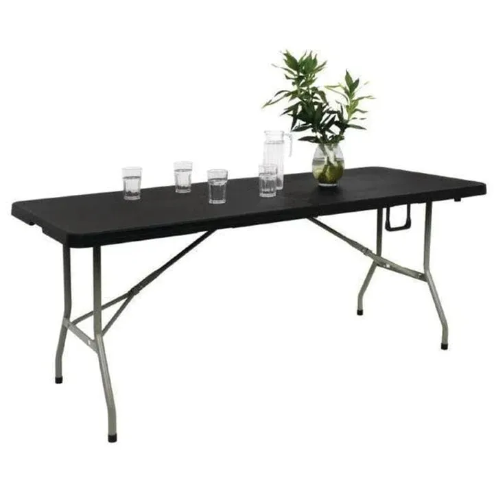 1.8m Folding Trestle Table Black