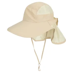 Adult Wide Brim   Flap Neck Sun Protective Adventure Hat | Beige