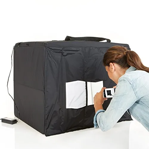 Amazon Basics Portable Foldable Photo Studio Box with LED Light - 25 x 30 x 25 Inches