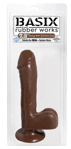 Basix 7.5 Inch Suction Cup Dildo: Soft, Flexible, and Hands-Free Fun