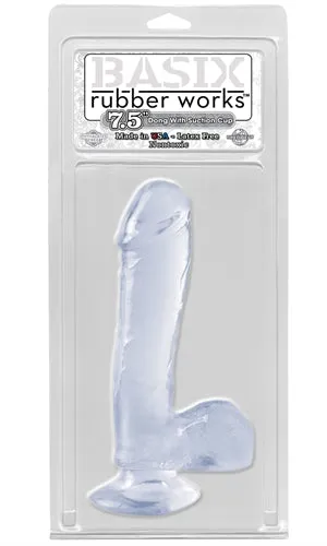 Basix 7.5 Inch Suction Cup Dildo: Soft, Flexible, and Hands-Free Fun