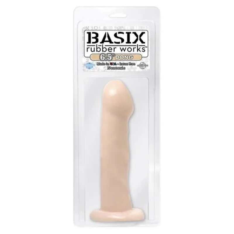 Basix Rubber Works - 6.5 Inch Dong With Suction Cup - Flesh