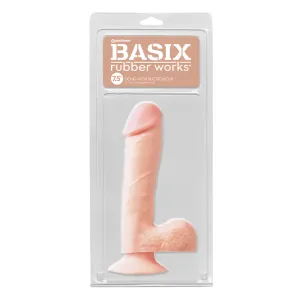 Basix Rubber Works 7.5 Inch Dong With Suction Cup  - Flesh