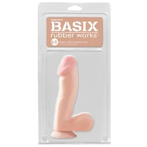 Basix Rubber Works Dong with Suction Cup-Light 6.5