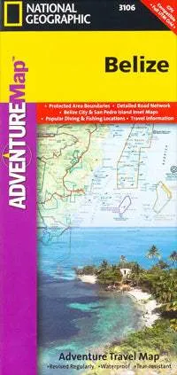 Belize Adventure Road Map by National Geographic (2009)