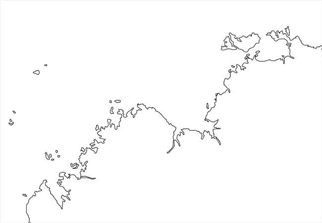 Blank Australia Detailed A1 Flat Map