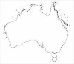 Blank Australia Detailed A1 Flat Map