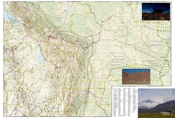 Bolivia Adventure Road Map by National Geographic (2012)