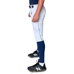 BRUCE BOLT Premium Pro Baseball Knicker - WHITE w/ Navy