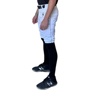 BRUCE BOLT Premium Pro Baseball Short - WHITE w/ Black