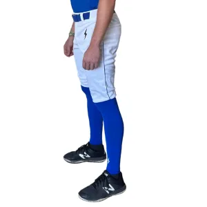 BRUCE BOLT Premium Pro Baseball Short - WHITE w/ Royal