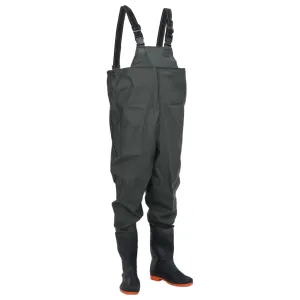 Chest Waders with Boots Dark Green Size 44