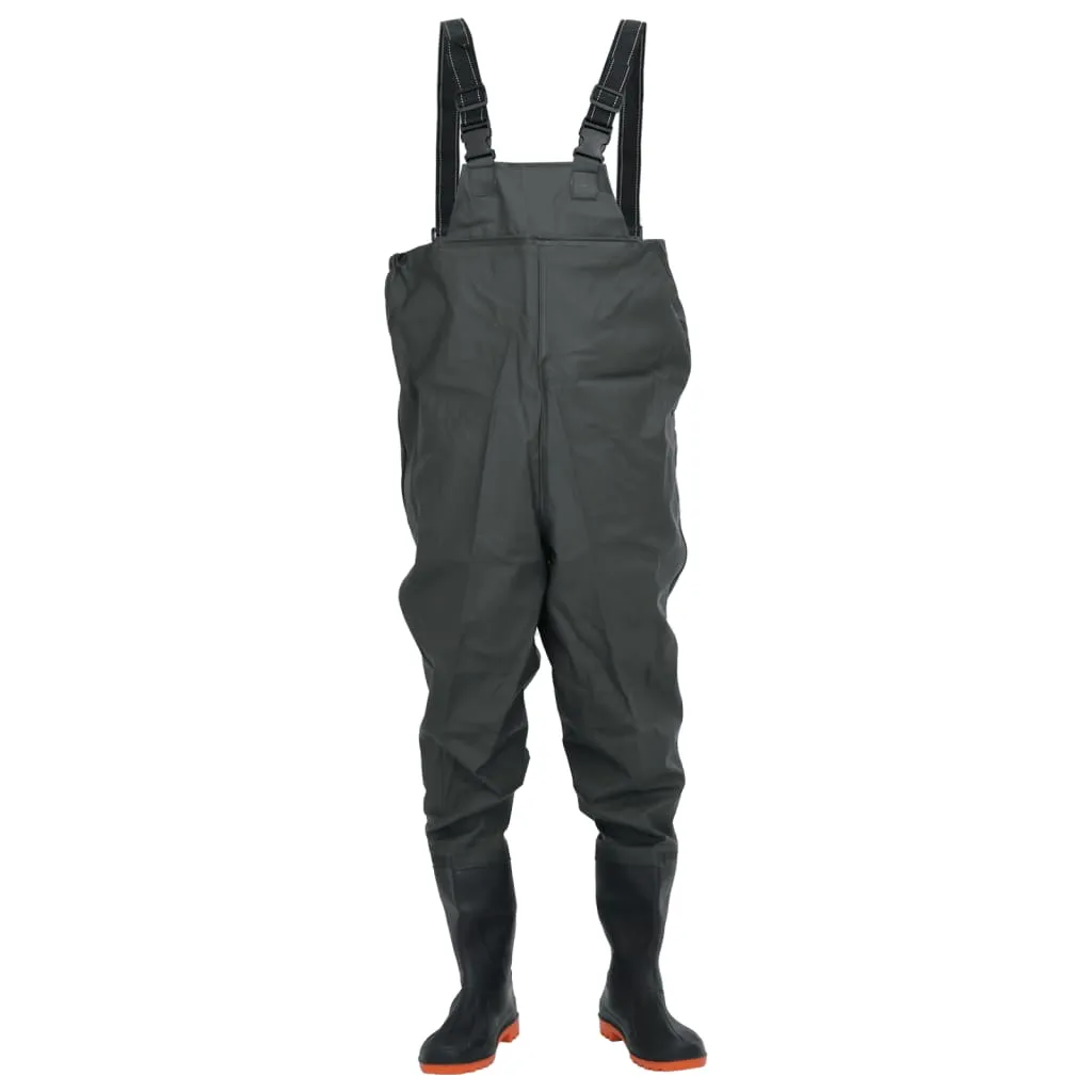 Chest Waders with Boots Dark Green Size 44