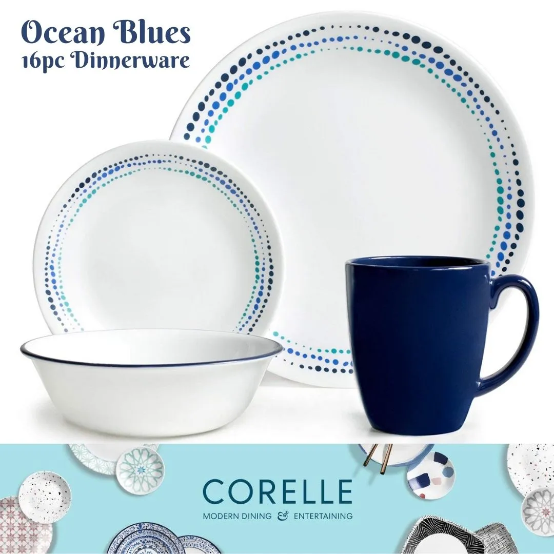 Corelle Ocean Blues 16pc Dinnerware Set