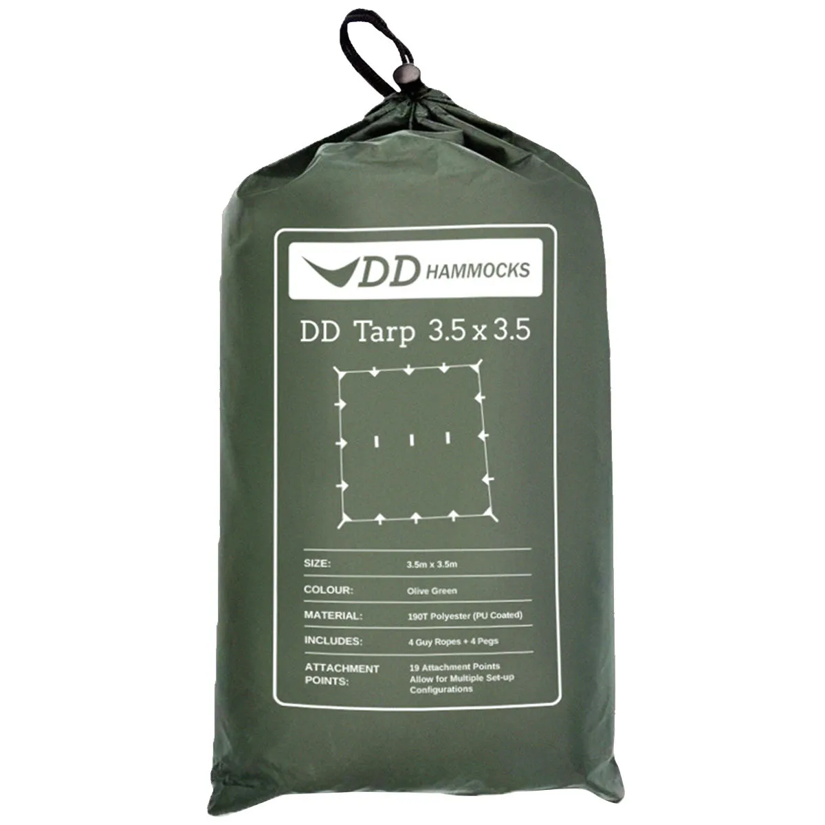 DD Hammocks Tarp 3.5 x 3.5 Olive Green