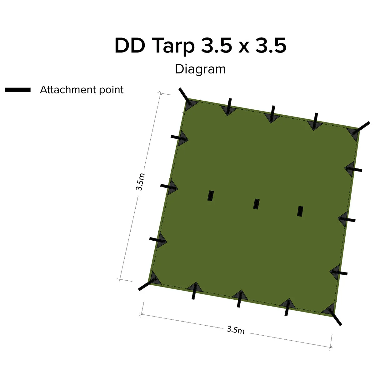 DD Hammocks Tarp 3.5 x 3.5 Olive Green