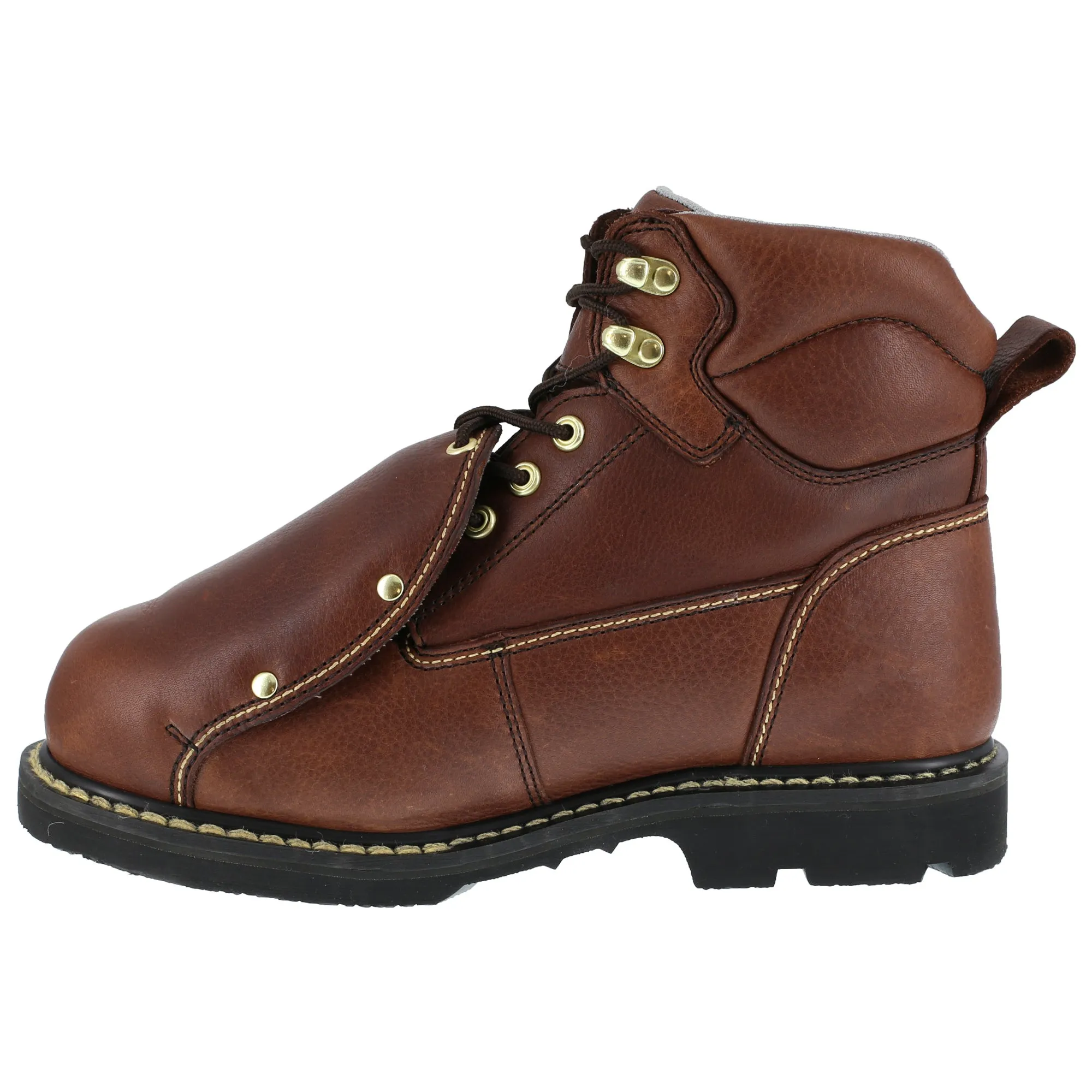 Iron Age Mens Brown Leather Work Boots Groundbreaker 6in External MetGuard