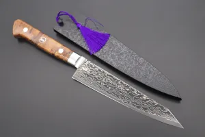 JCK Original Kagayaki Grand Canyon R-2 Black Damascus Series GCYU-1 Kiritsuke Petty 145mm (5.7 Inch)