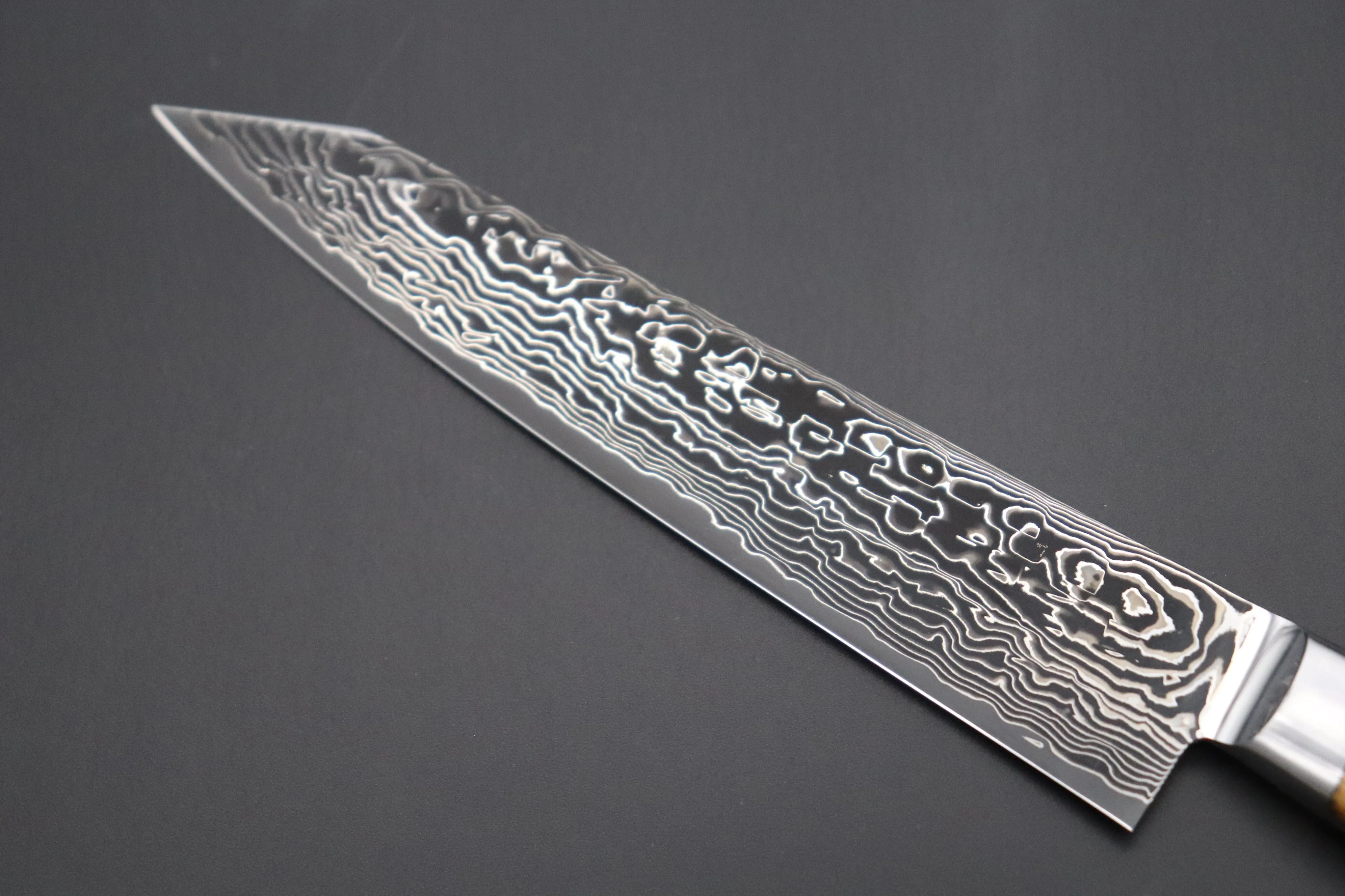 JCK Original Kagayaki Grand Canyon R-2 Black Damascus Series GCYU-2 Kiritsuke Petty 145mm (5.7 Inch)