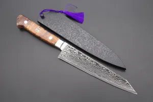 JCK Original Kagayaki Grand Canyon R-2 Black Damascus Series GCYU-3 Kiritsuke Petty 145mm (5.7 Inch)