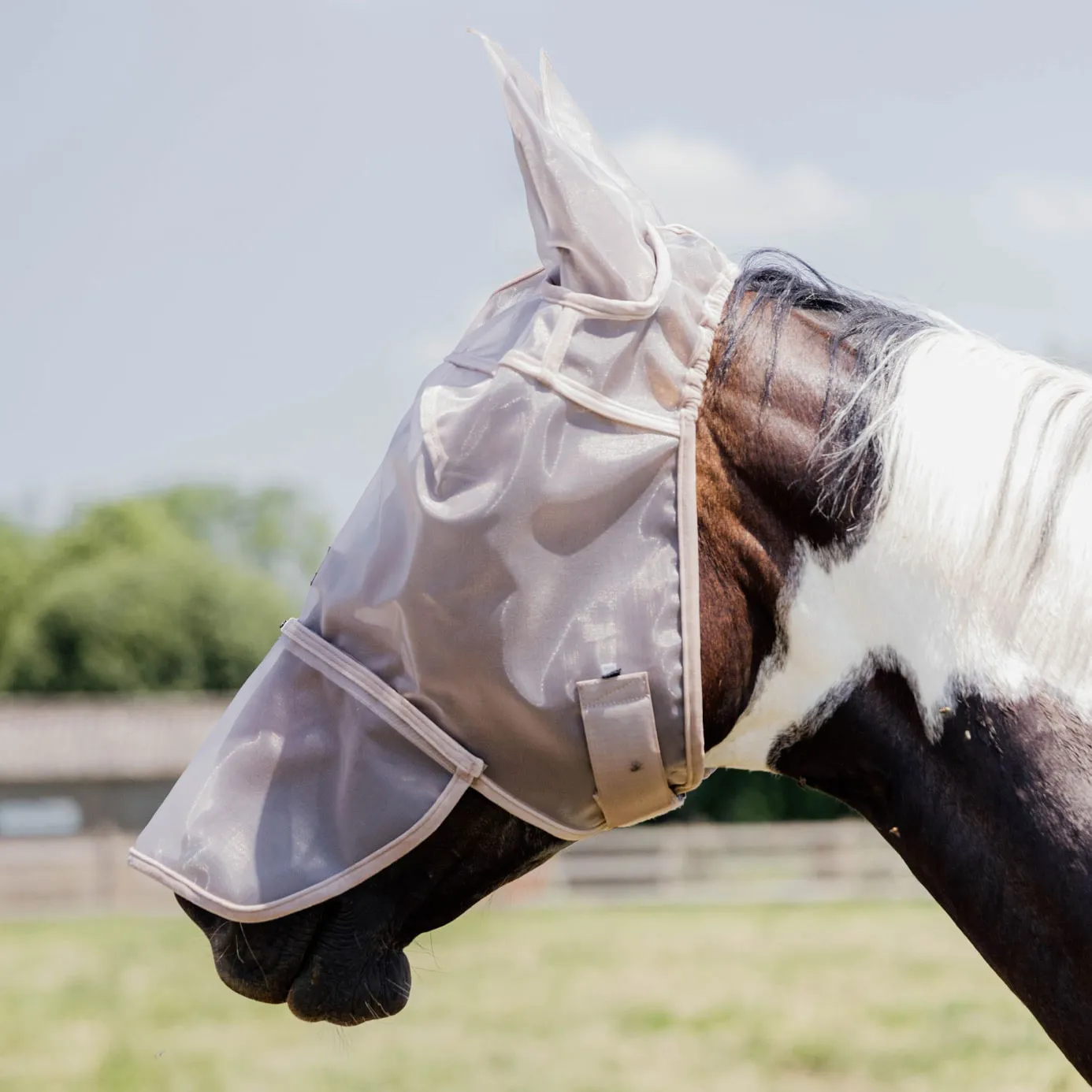 Kentucky Horsewear Fly Mask Classic with Ears and Nose - Beige