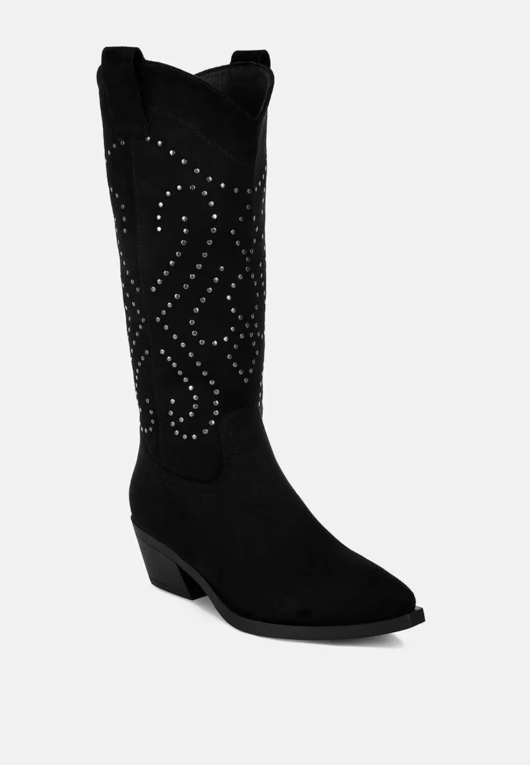 Lariat Studs Embellished Cowboy Boots