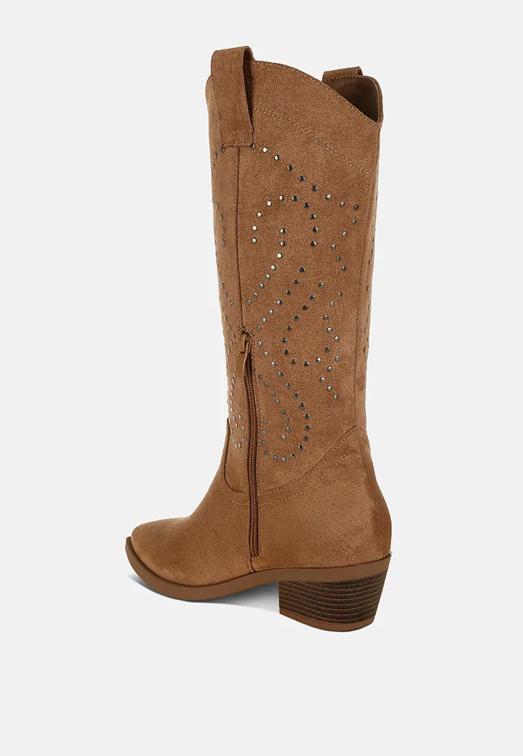 Lariat Studs Embellished Cowboy Boots