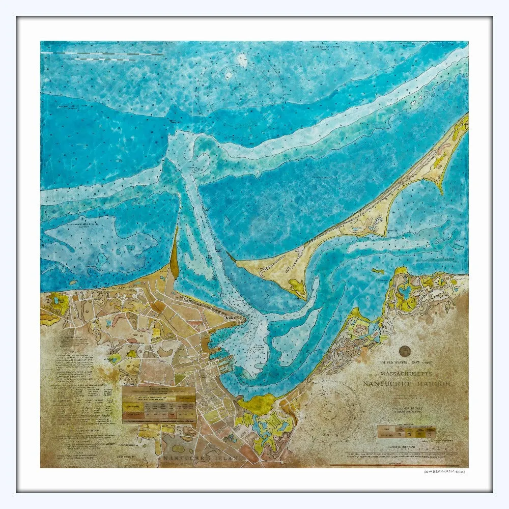 [nantucket harbor nautical chart][limited edition print by seth b minkin]