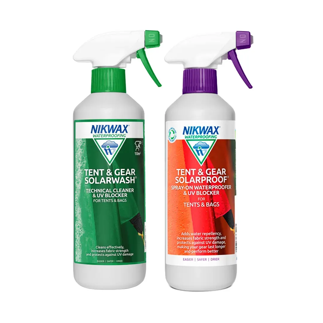 Nikwax Twin Pack: Tent & Gear SolarWash/SolarProof (500ml) kit