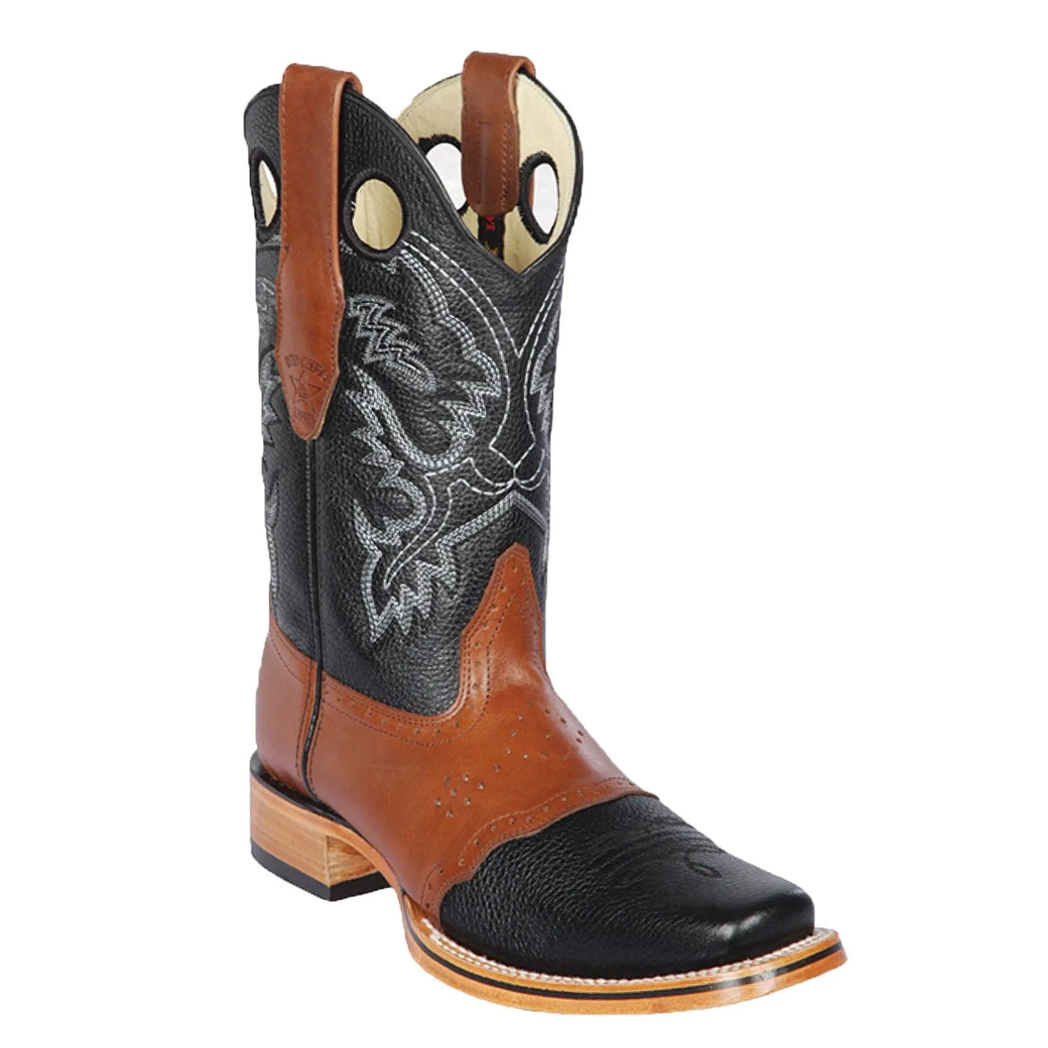 Original Cowhide Leather Skin Rodeo Toe Boots LAB-81427