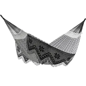 Pearl Midnight Double Size Brazilian Hammock with Fringe