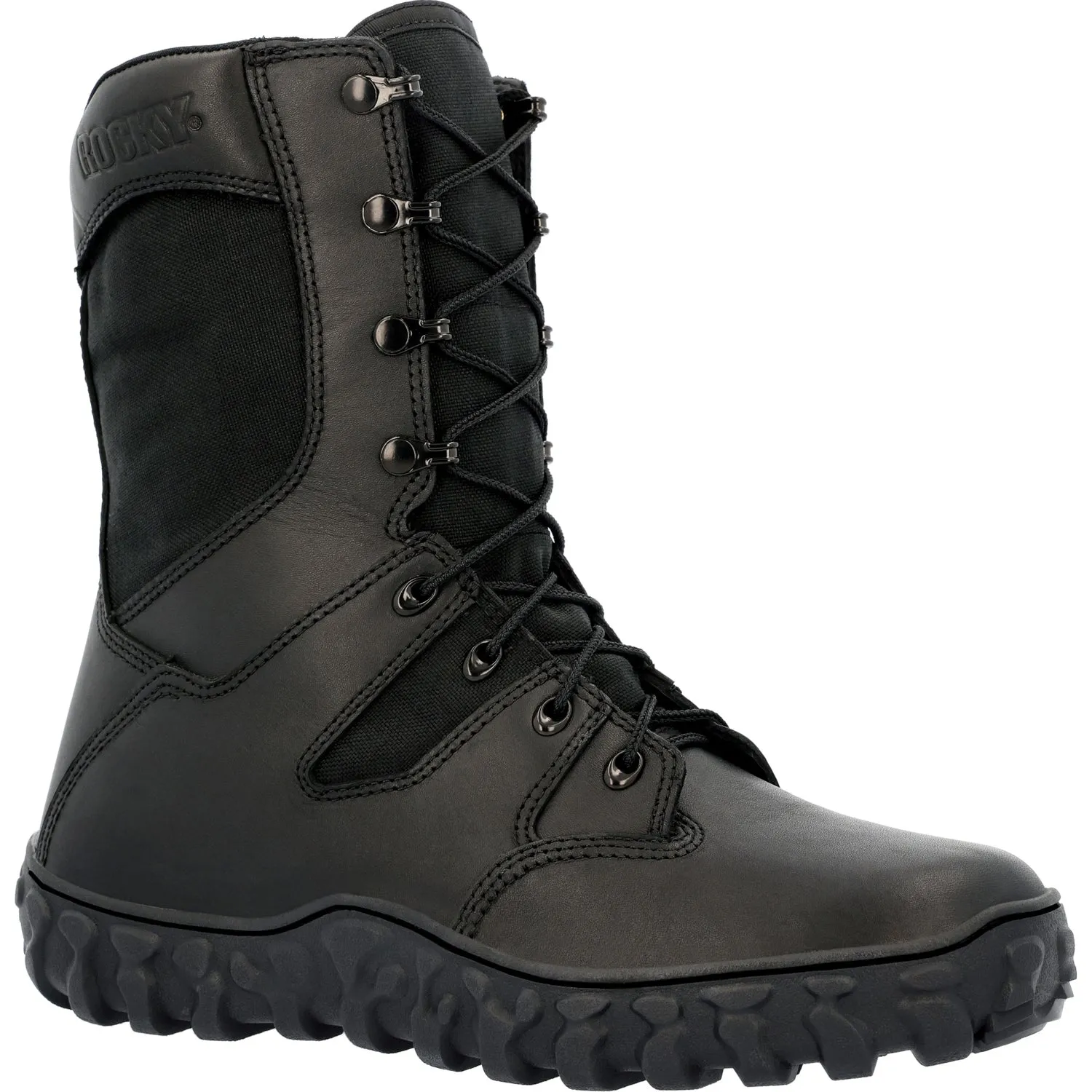 Rocky Mens S2V Predator Black Leather Military Boots