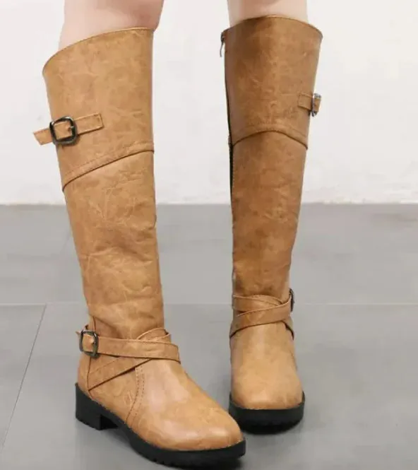 Side zipper middle boot