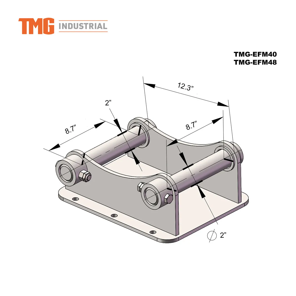 TMG Industrial 40" Excavator Brush Flail Mower, 6 to 8-ton Carrier, 16-21 GPM, TMG-EFM40